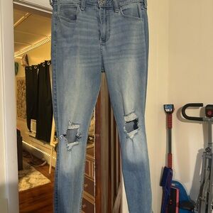 Hollister Light Blue Distressed Skinny Jeans